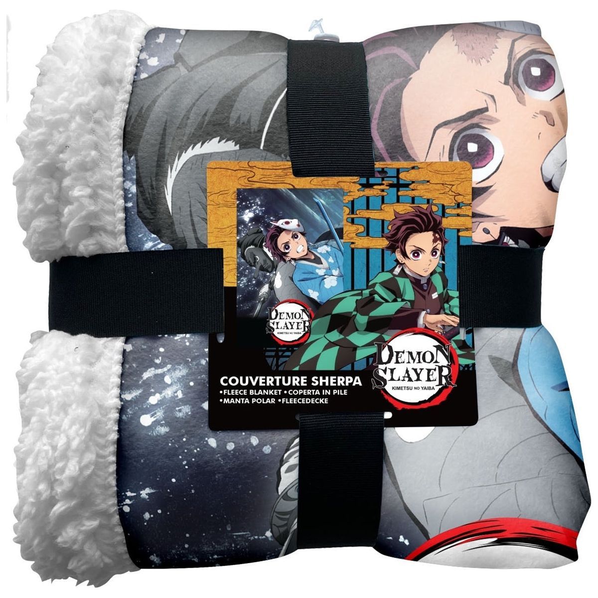 HOMADICT PLAID SHERPA DEMON SLAYER TANJIRO BLUE COSTUM 100X150CM