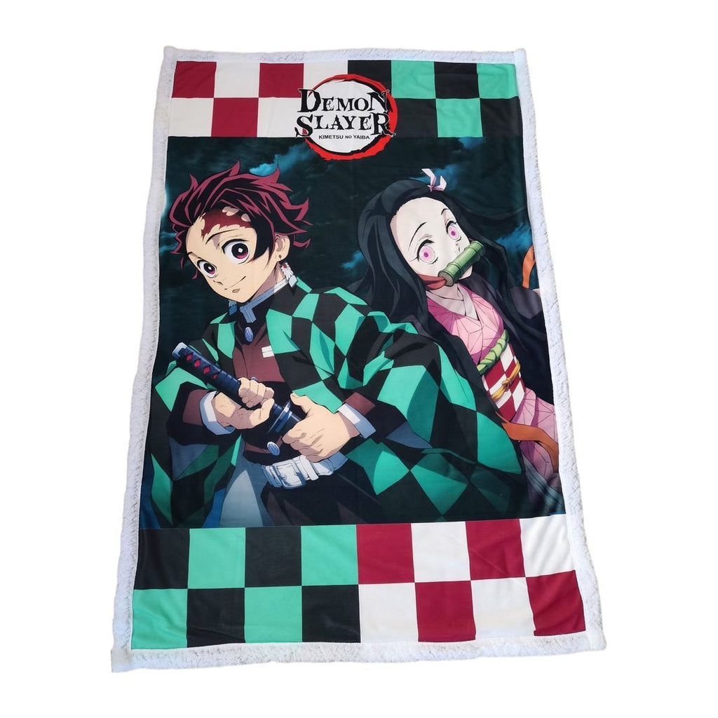 HOMADICT PLAID SHERPA DEMON SLAYER TANJIRO & NEZUKO BUSTE 100x150CM