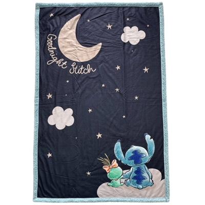PLAID SHERPA STITCH GOOD NIGHT 100X150CM