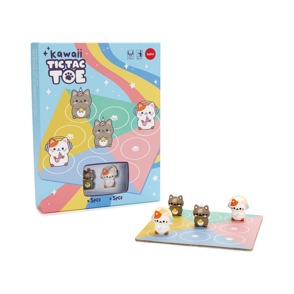 Jeu de plateau Kawaii Tic Tac Toe, plastique/carton