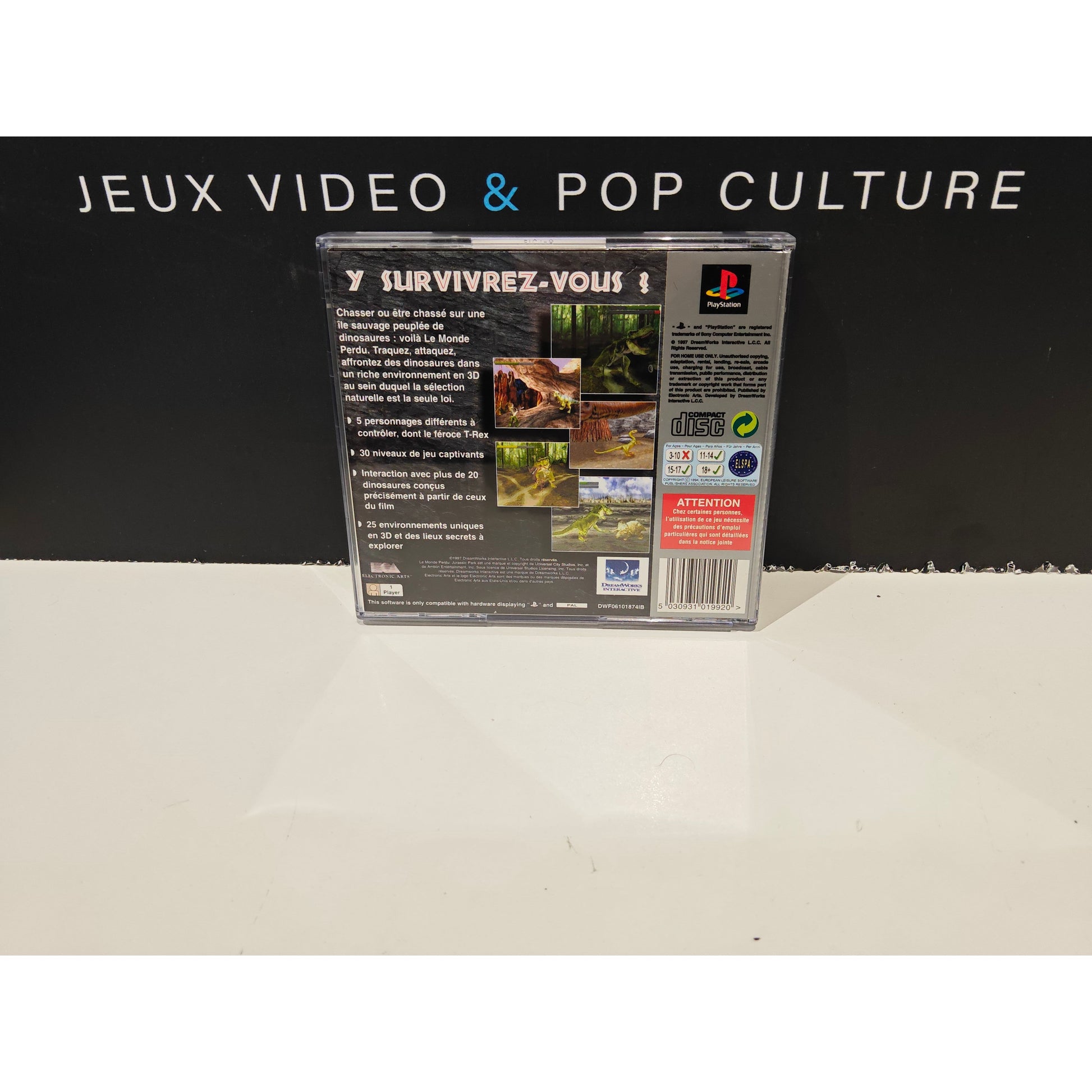 Le Monde Perdu Jurassic Park Platinum – PS1