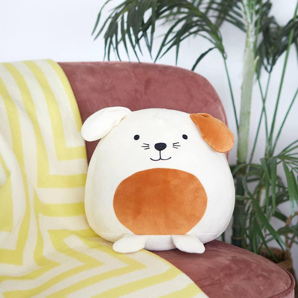 Coussin, Woof ! , blanc, polyester