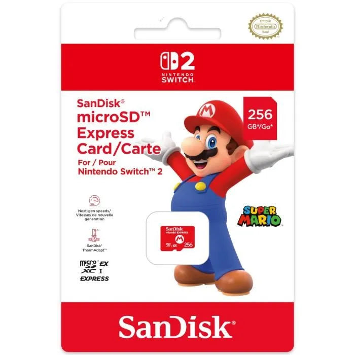 Carte micro SD Express Sandisk 256 GO Switch 2
