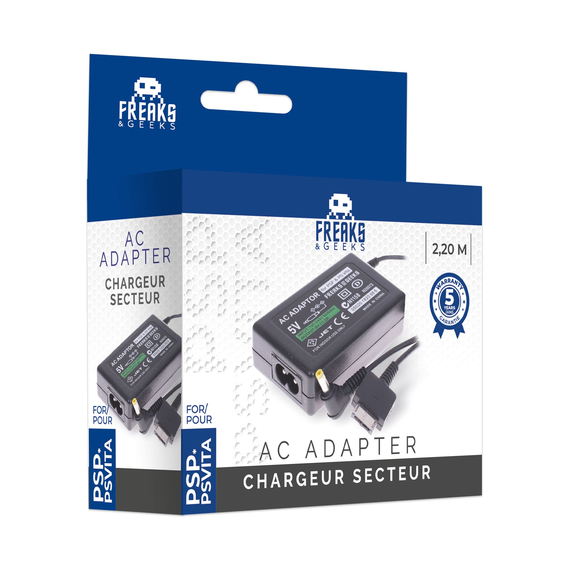 Chargeur secteur PS Vita 1000 & PSP + câble (avec 2 embouts)