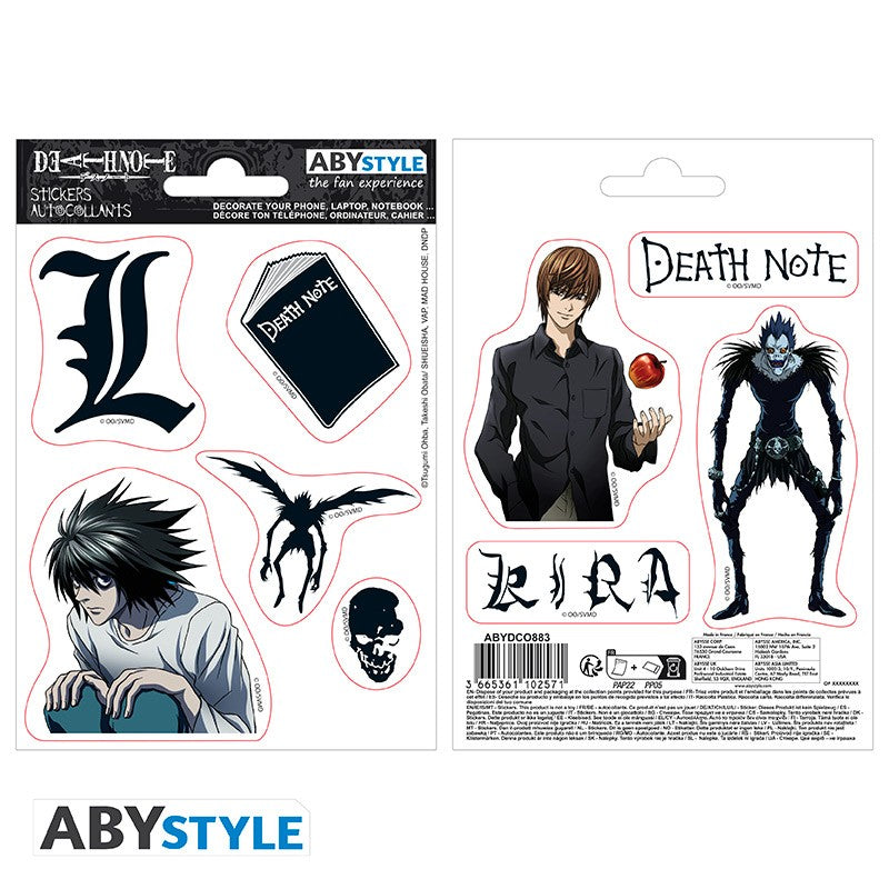 DEATH NOTE - Stickers - 16x11cm/ 2 planches - Icones