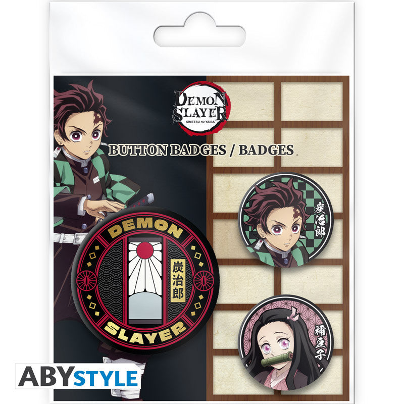 DEMON SLAYER Pack de 3 Badges
