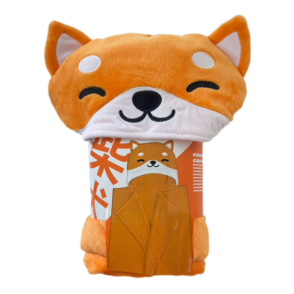Plaid à capuche Carapuce Shiba