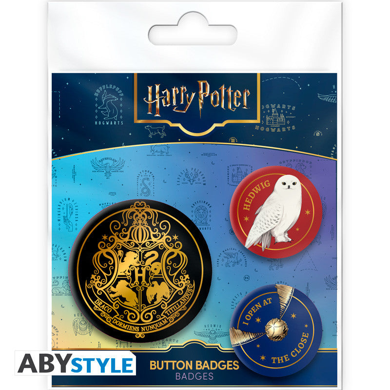 HARRY POTTER Pack de 3 Badges
