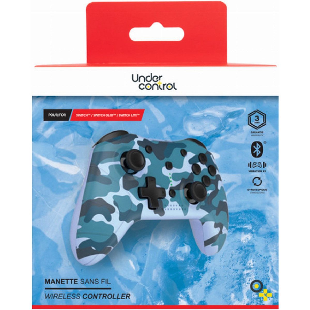Manette Switch Sans Fil Undercontrol - Câble 1M - Camo bleu